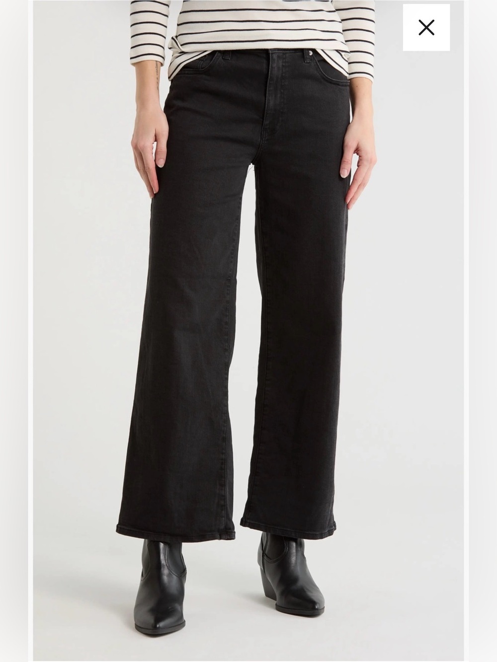 AG Women’s Cherise Crop Wide Leg Jeans (Altered Black) Size 29 NWT$225